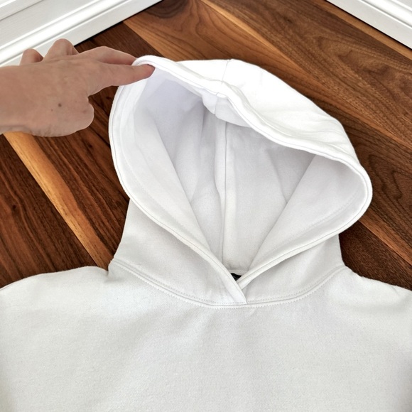 Zara Ultra Soft Cropped Hoodie S White - Picture 4 of 12